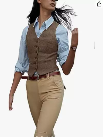 Cross-border Retro Herringbone Vest Business Casual Slim-fit Short Formal Suit Women's Vest New Foreign Trade