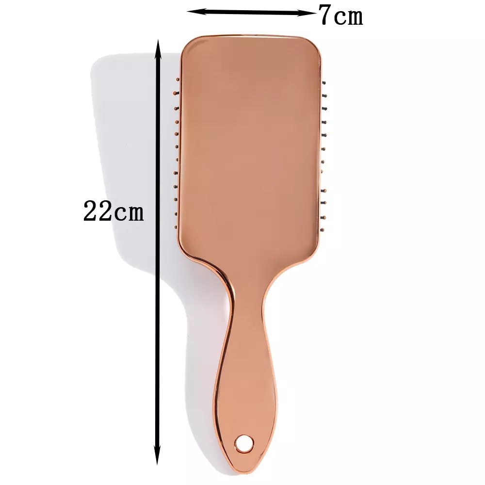 Square electroplated rose gold fluffy hair massage scalp air cushion comb for women's home hair styling air cushion comb