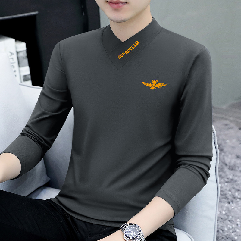 카본 그레이 CV154 슬랜티드 V넥