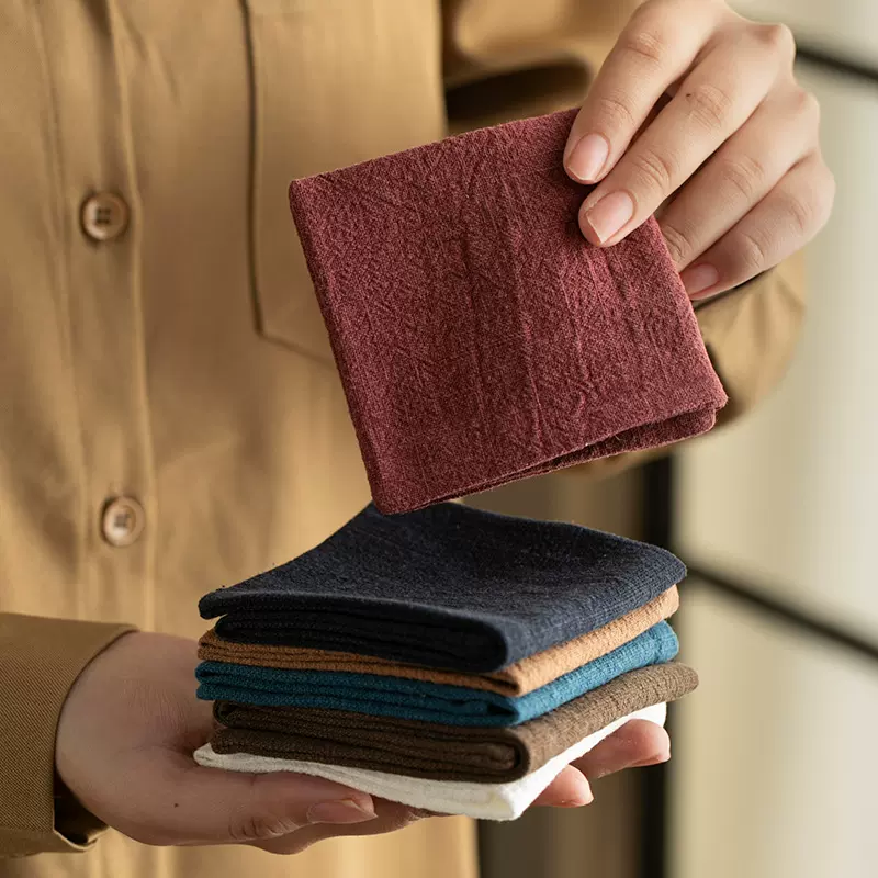 禅意苎麻茶巾茶台吸水毛巾茶桌抹布功夫茶壶垫杯垫茶具配件养壶巾