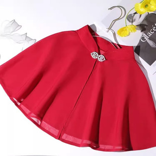 Summer Shawl Chiffon Thin Collar Vintage Fashion Cloak Women's Wedding Dress Cheongsam Short All-match Sun Protection