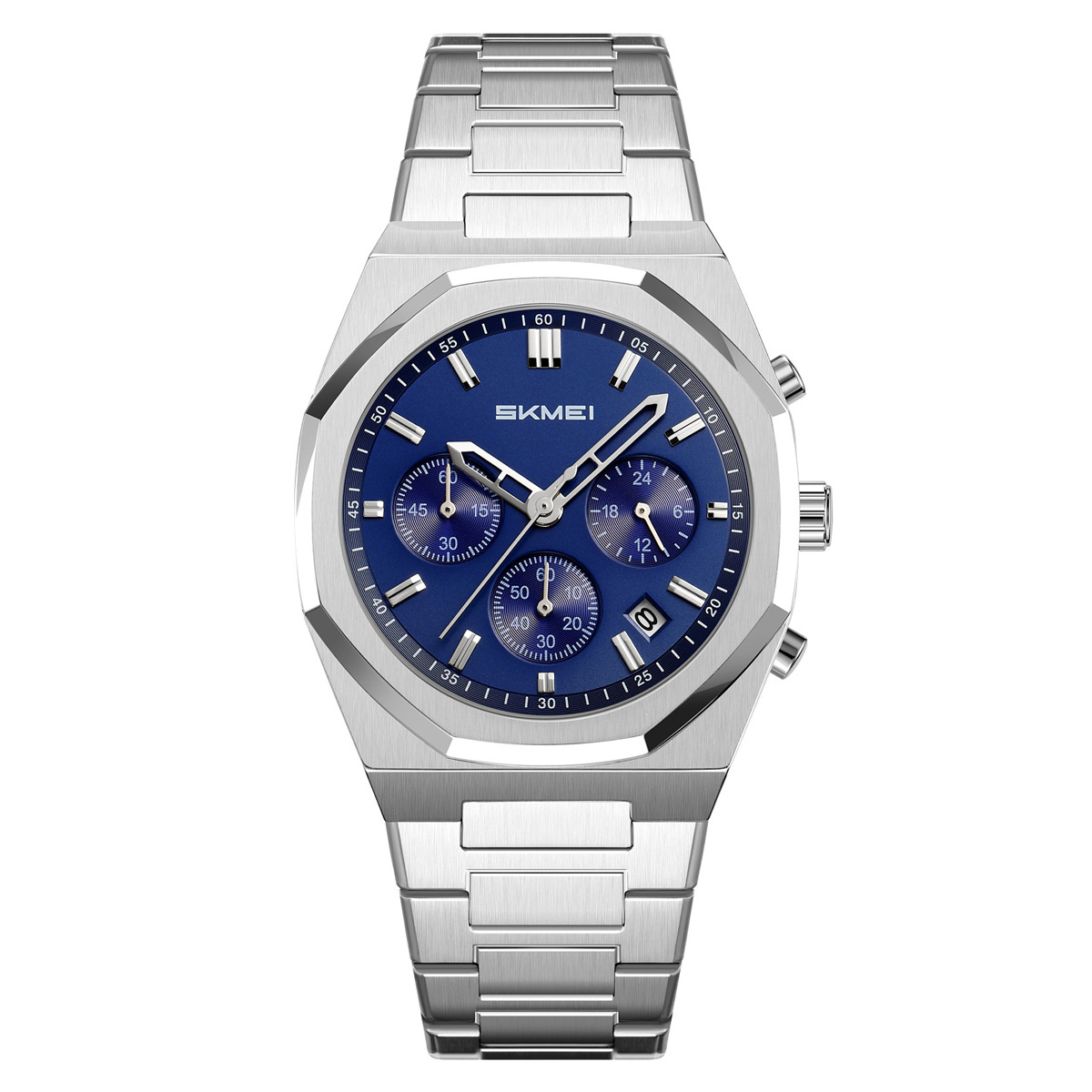 Momento de acero de octogón cronógrafo de cuarzo hombre impermeable relojes de negocios regalos personalizados mayoristas transfronterizos