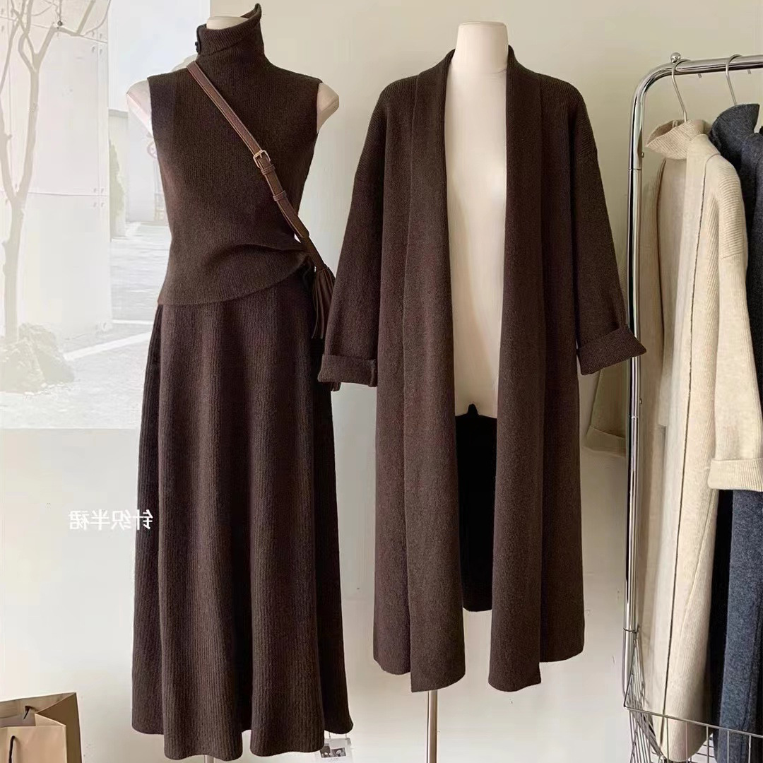 Holiday, Daily Occasion Turndown Neckline Holiday Daily Women's Casual Elegant Solid Color Polyester Skirt Co-ord Set Skirt Sets