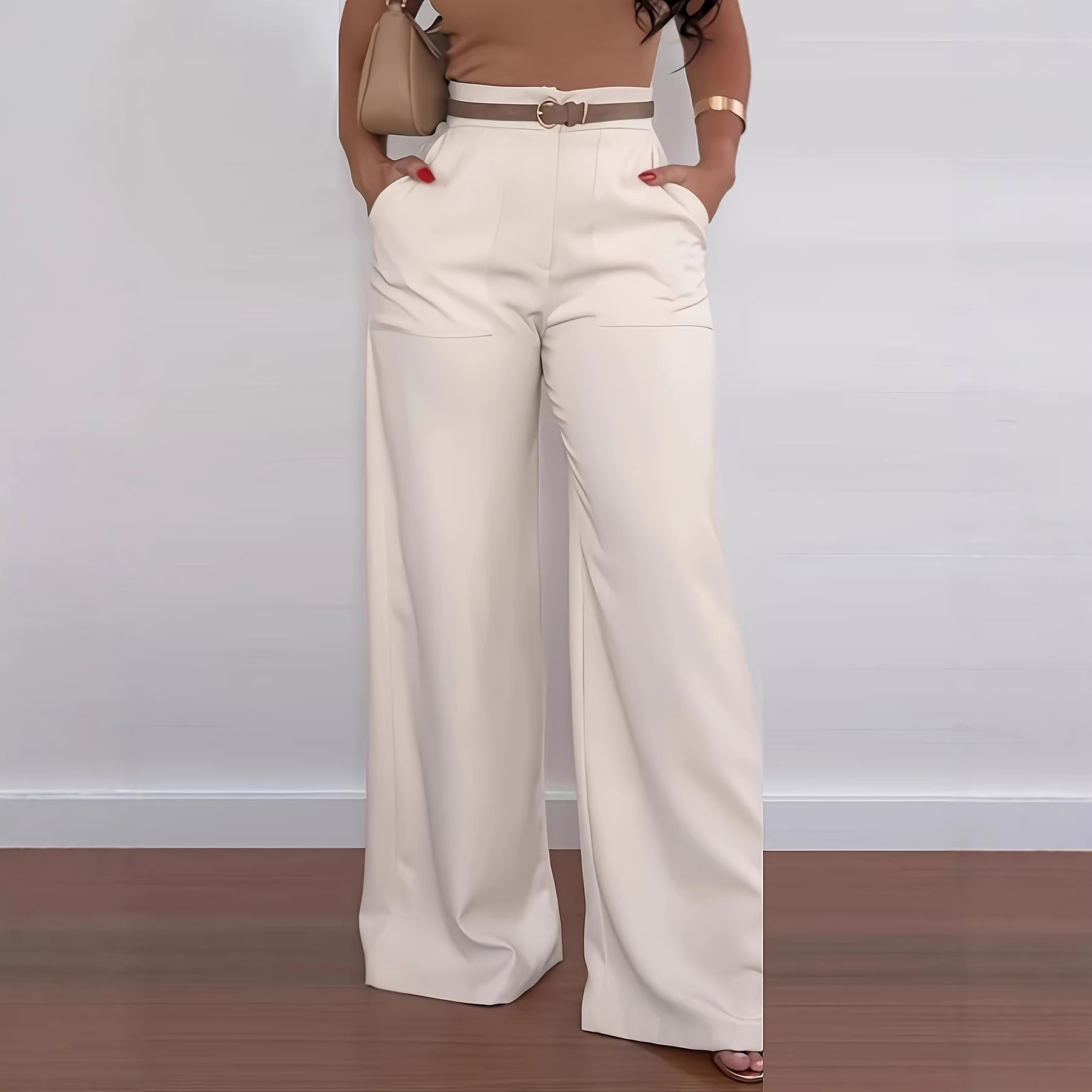 2026 otoño y invierno pantalones de trajes europeos y estadounidenses pantalones largos de piernas anchas de comercio exterior fabricantes de pantalones casuales de mujer en stock