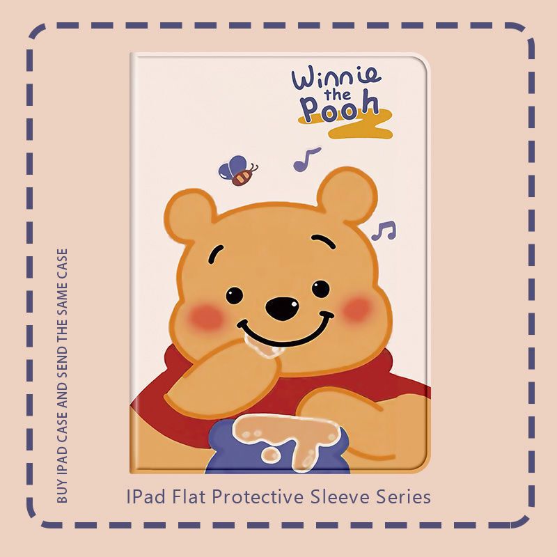 Winnie the Pooh Apple iPad Case 10.2inch Cartoon iPad Air11 Tablet Case Protective Soft Shell Pro Anti-Fingerprint