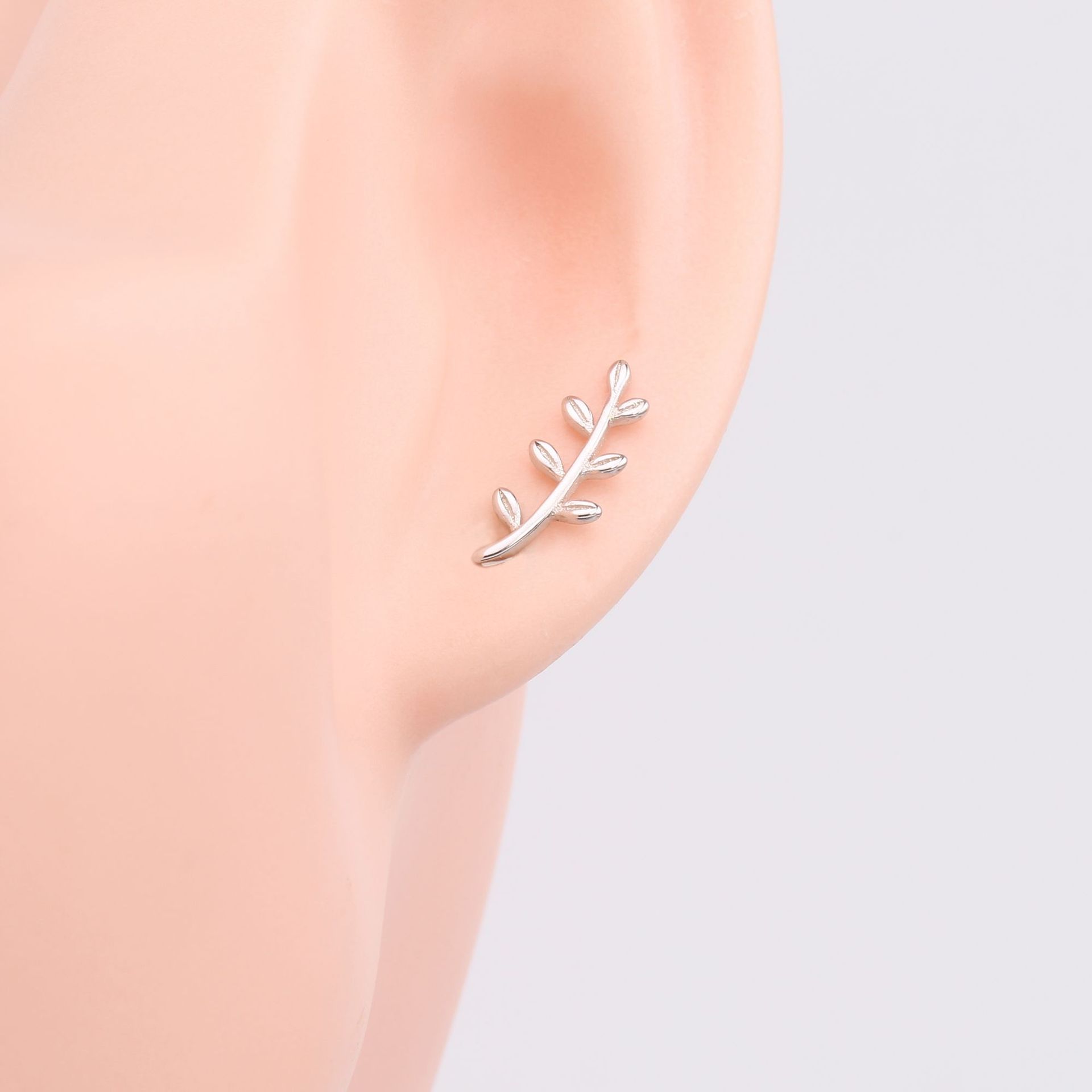925 Sterling Silver Ear Needle Material 1 Pair 925 Sterling Silver Leaf Ear Clips