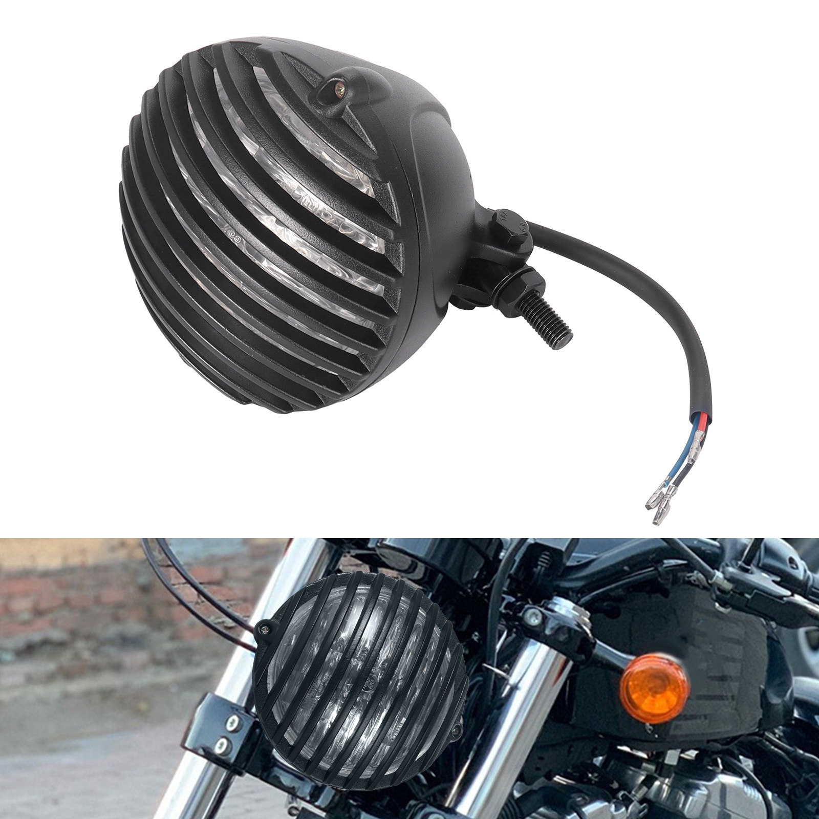 Harley Modified Front Headlight Motorcycle Headlamp Universal Headlight