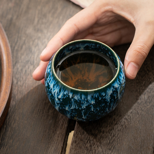 Yao Bian Wu Xing Bei Ceramic Single Cup Host Cup Tea Cup Jian Zhan Cup Set Tian Mu Glaze Dragon Egg Cup Teacup Gift
