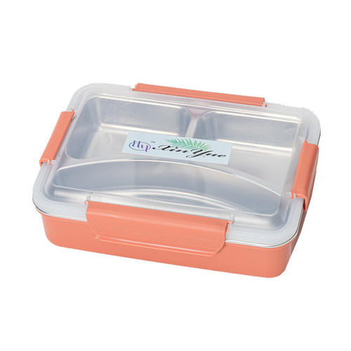 Manufacturer wholesale compartmented stainless steel cartoon lunch box, sealed children's fast food tray lunch box, insulated fast food tray