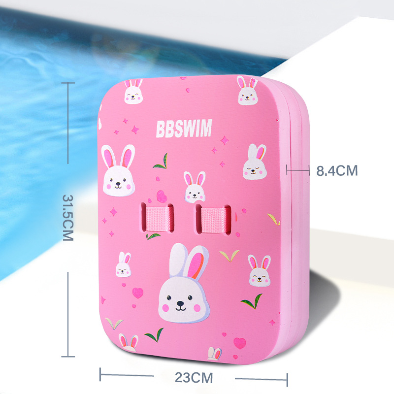 Nuevo flotador de natación, flotador trasero, dibujos animados, conejito lindo, niños adultos, principiantes, equipo de asistencia de natación de aprendizaje