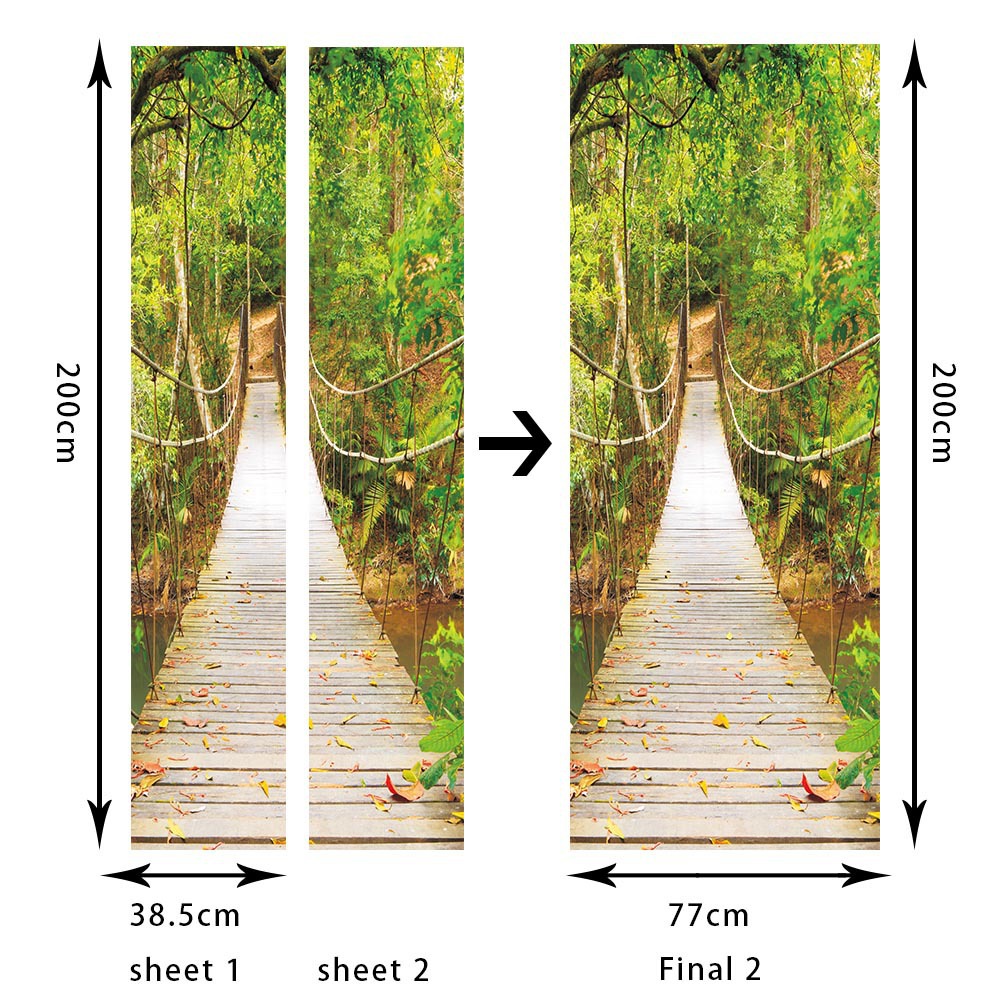 Pegatinas para puertas 3D respetuosas con el medio ambiente, autoadhesivos, fabricantes de origen al por mayor, patrones populares transfronterizos de alta definición, adhesivos para puertas impermeables, a prueba de aceite y antiincrustantes