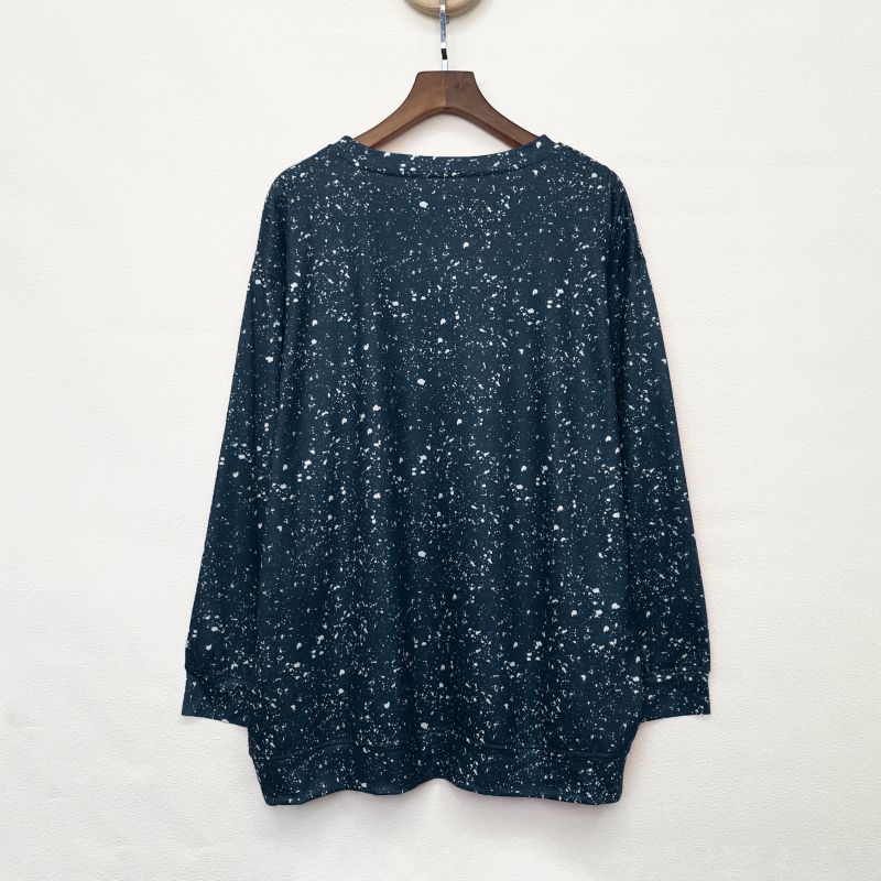 Felpa con cappuccio ampia a maniche lunghe con scollo rotondo autunno e inverno 2024 da donna alla moda con stampa inglese_voghion.com