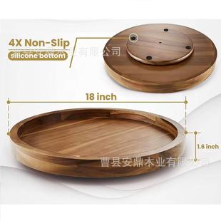 Wooden Round Rotatable Tray Simple Home Living Room Fruit Dried Fruit Tray Cosmetics Organizer Kitchen Spice Rack