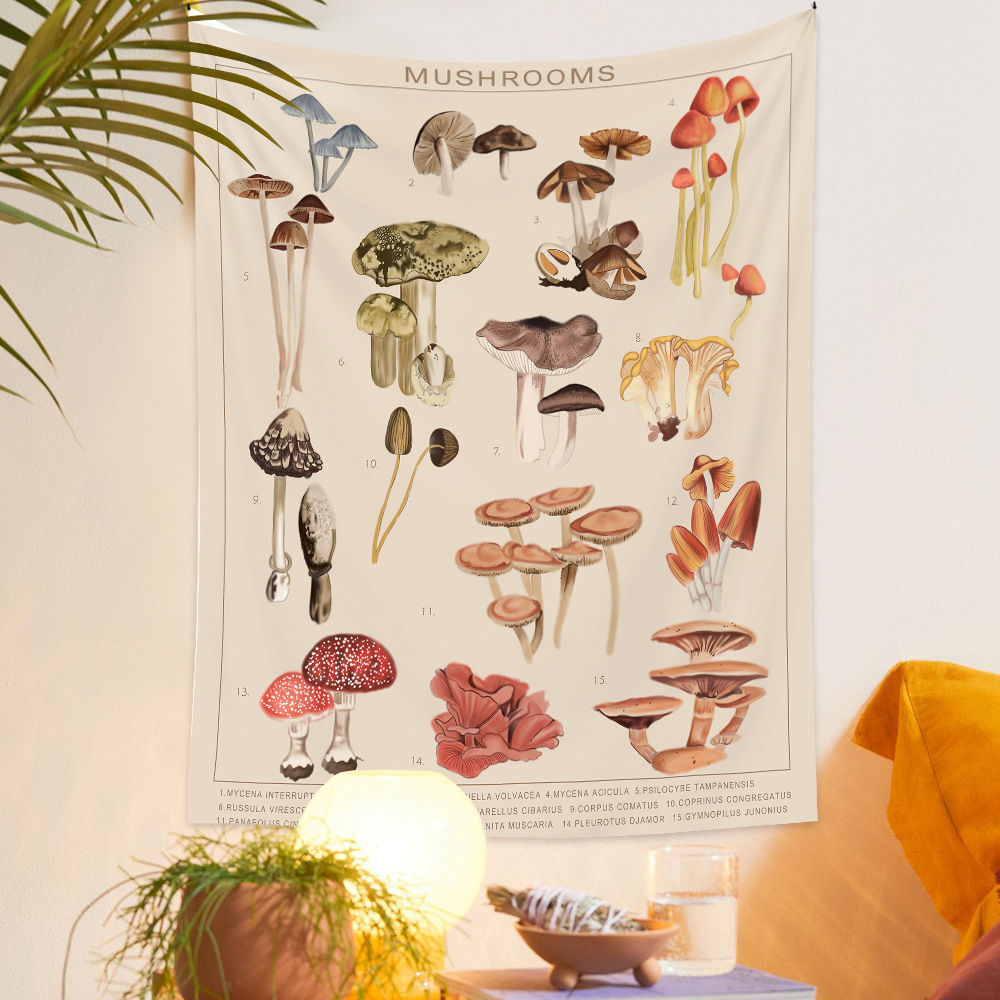 Fashion Colorful Mushroom Printing Room Decoration Wall Cloth Wholesale Nihaojewelry display picture 6