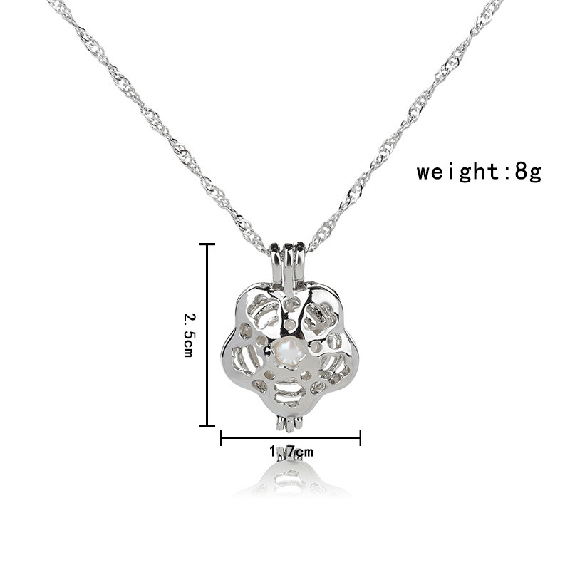 Simple animal pearl cage alloy necklace wholesale