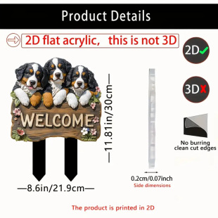 Cross-Border New Year Cartoon Animal Series 2D Acrylic Garden Decoration Floor Potted Plants Courtyard Outdoor