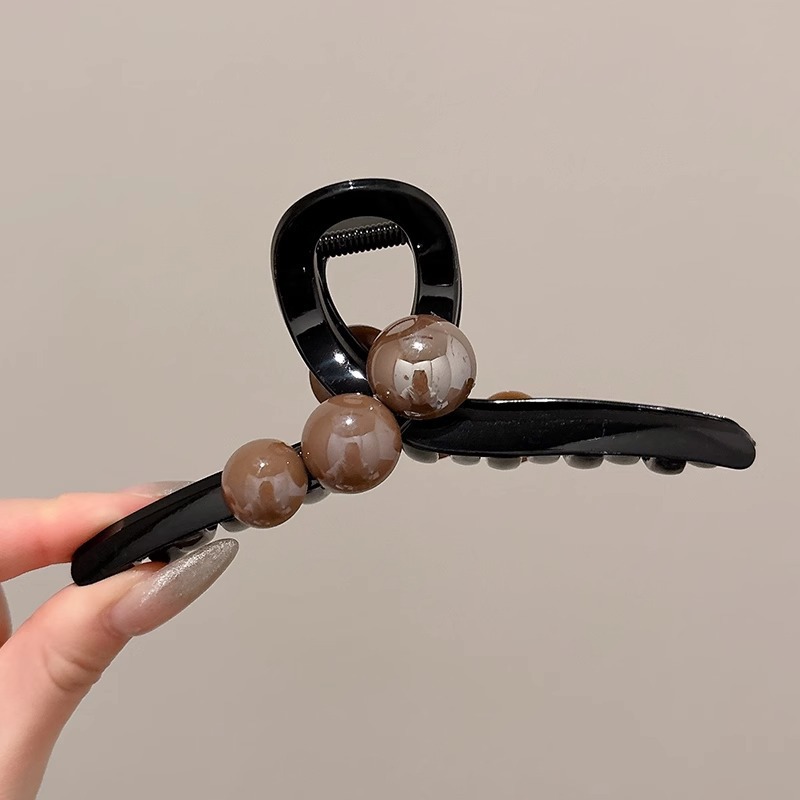 Horquilla de temperamento elegante francés, pinza de tiburón de acrílico para mujer, pinza de agarre grande, accesorios para el cabello, horquilla de sensación de alta calidad al por mayor