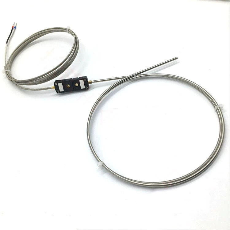 Бронированная термопара J-образный зонд диаметром 3 мм высокотемпературный датчик может быть произвольно Согнут J-образным разъемом