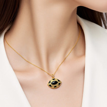 新品上市 欧美风铜镀18K金锁骨链复古女士简约邪恶之眼滴油项链