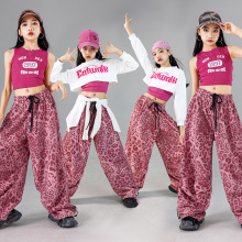 女童jazz爵士舞演出服儿童装多巴胺长袖练功服少儿街舞服装裤子潮