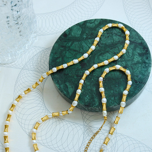 New style retro jewelry and accessories for Chinese ethnic style, freshwater pearl spliced small waist necklace bracelet jewelry set 
