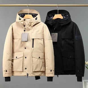 2024 Bajia Down Jacket Men's and Women's Outdoor Cold White Goose Down Horse LOGO Hooded Rustic Jacket Coat Coat