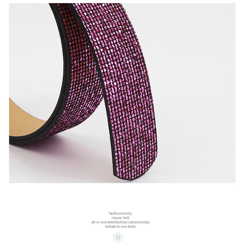 2024 New Gold Onion Belt Fashionable and Popular in Europe and America Women's Japanese Button Bright Crystal PU Belt Women's_viptrois.com