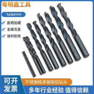 Hss Hardened High-Speed Steel Straight Handle Twist Drill Bit Stainless Steel Iron Plate Copper Aluminum Alloy Woodworking Metal Punching Drill Tip