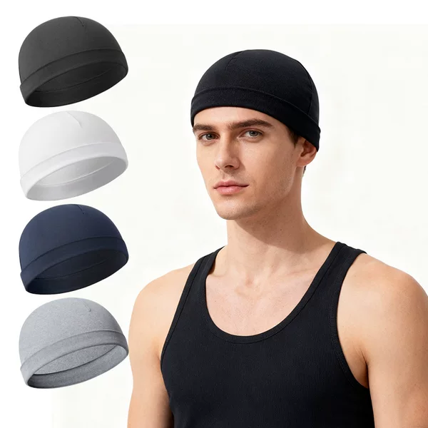 Cross-Border Winter Outdoor Sweat-Absorbing and Warm Cycling Half-Circle Ski Running Hat Sports Knitted Hat for Men and Women in Stock for Cold Protection