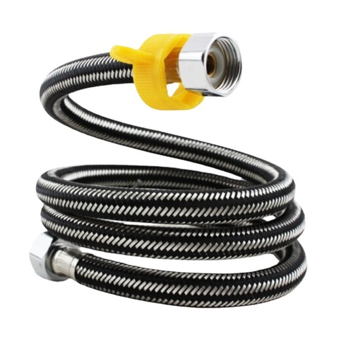 Stainless steel thickened explosion-proof metal braided water inlet hose toilet water heater hot and cold faucet 4-point water inlet pipe