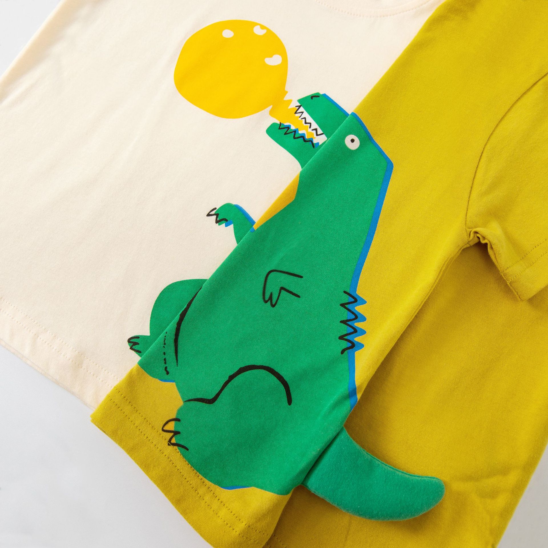 Be top ropa infantil transfronteriza verano nuevo estilo niños dinosaurio estampado camiseta de manga corta ropa de bebé para hombres