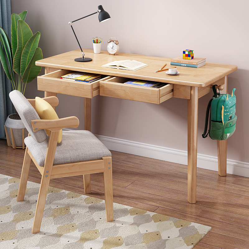 Escritorio de madera maciza nórdica Escritorio de estudio para adultos oficina en casa simple apartamento pequeño escritorio de la computadora y silla