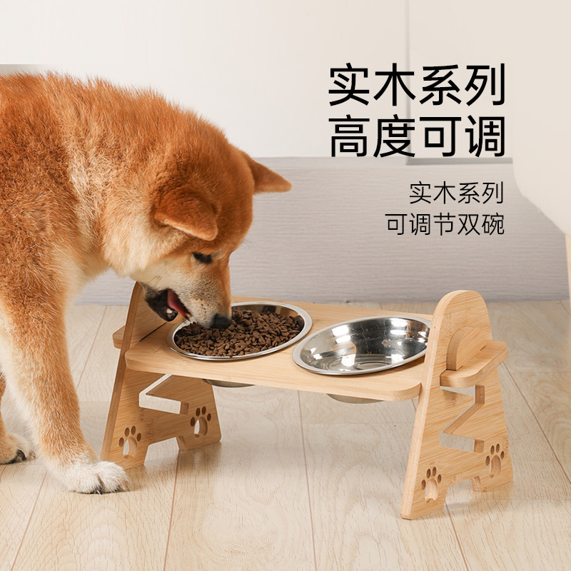 스테인레스 스틸 고양이 용품 개 사료 분지 애완 동물 개 그릇 고양이 그릇 더블 그릇 고양이 다이어트 식품 분지는 경추를 보호합니다