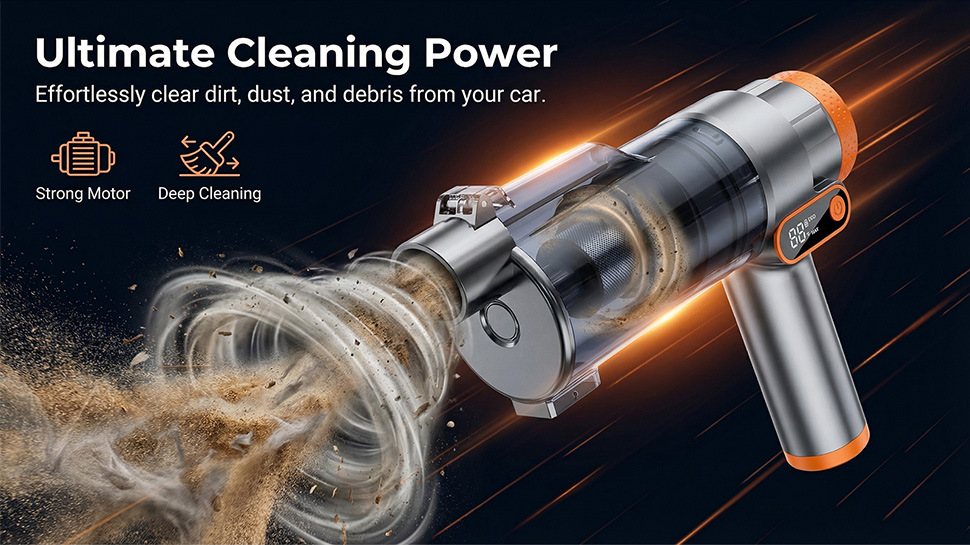 Car Vacuum Cleaner with Super Powerful Suction, Wireless Handheld, Portable, for Car and Home Use, with Blowing and Suction Functions