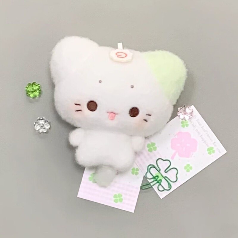 かわいいフィッシュケーキ子猫ラッキーウサギぬいぐるみソフトぬいぐるみペンダントガールギフトコットンドール|undefined