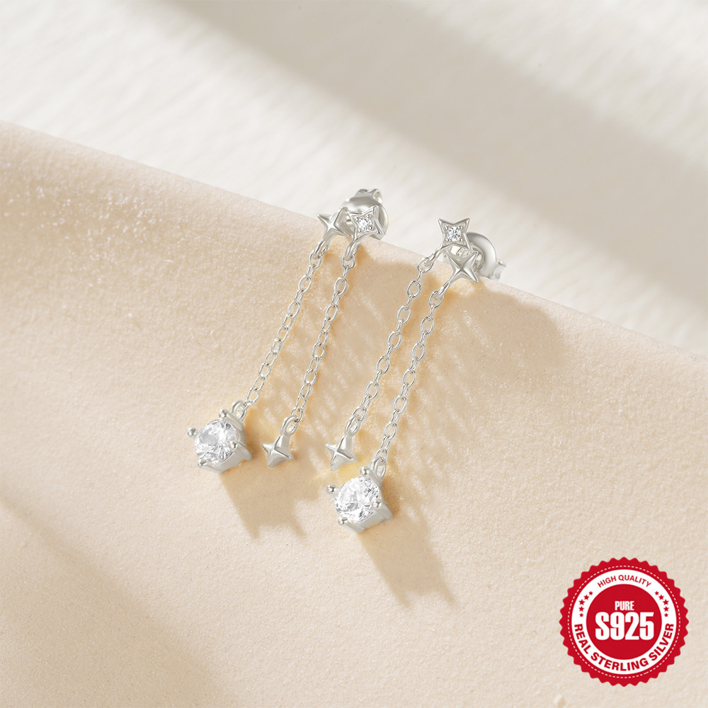 1g Weight 925 Sterling Silver Ear Needle Material 18K Gold Plated Plating Material Drop Earrings Classification 1 Pair Quantity Date, Tea Party Occasion 925 Sterling Silver Material Geometric Pattern All Seasons Season Women's Gender Elegant, Sweet Style 1 Pair 18K Gold Plated 925 Sterling Silver 925 Sterling Silver Earrings Geometric Drop Earrings 28
