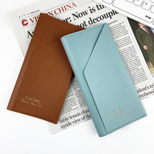 Cross-border wholesale customizable corporate LOGO document bag multi-functional travel passport protective cover leather ticket holder