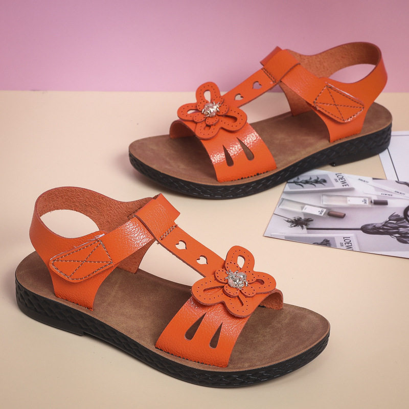 Dép sandal trẻ em đế mềm chống trơn trượt, thoáng khí đi biển và dạo phố — Màu cam, Màu vàng