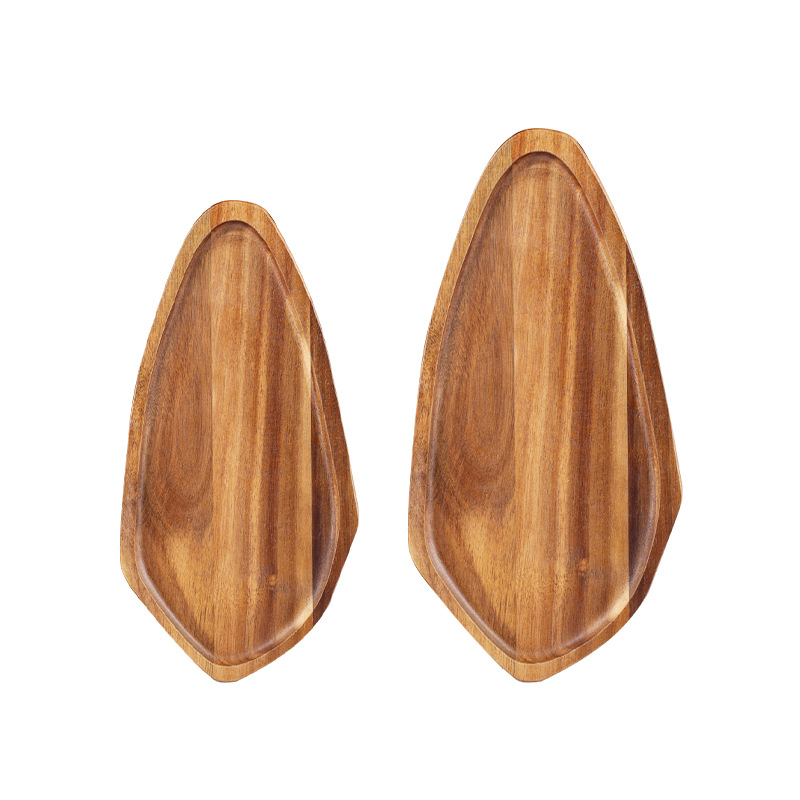 Cocina transfronteriza restaurante bandeja de carne de carne comida gourmet props de fotografía japonés plato de madera sólida bandeja de madera en forma de bala