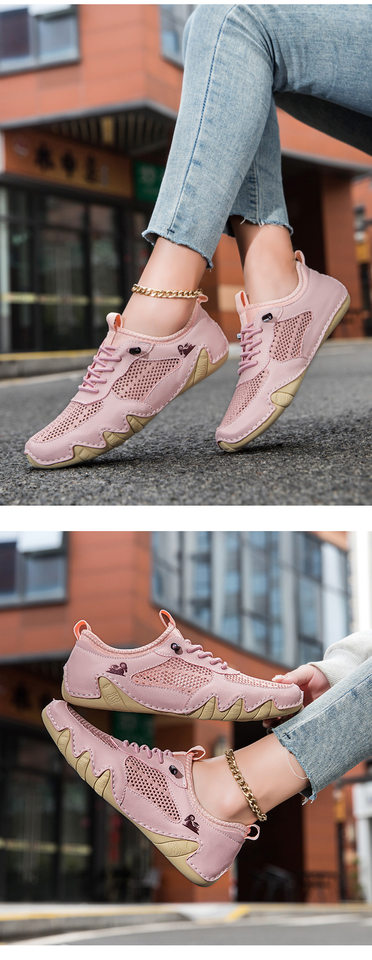 Giày thể thao unisex cỡ lớn thoáng khí lưới mùa hè, đế bằng — Z8808 kaki, Z8808 màu hồng, Z8808 màu nâu, Z8808 màu xám chi tiết 11