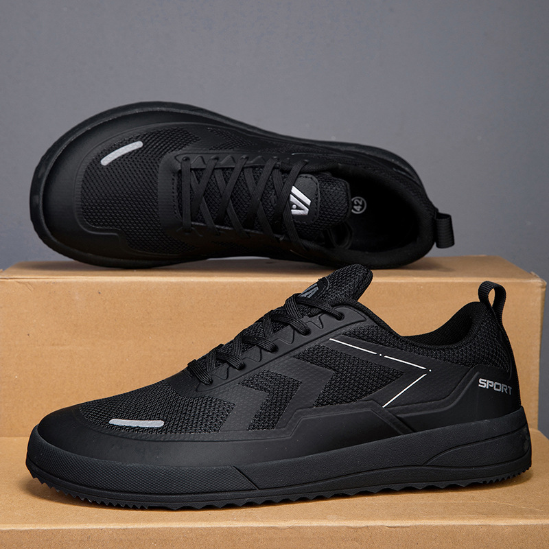 Transfronterizo de tamaño grande hombre al aire libre caminando todos los zapatos negros de moda zapatos de cabeza ancha zapatos casuales zapatos descalzos de 48