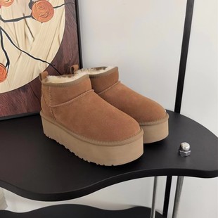 Women's Thick-Soled Snow Boots 2025 New Fashion Versatile Simple Short Boots Warm 5cm Cotton Shoes Meila