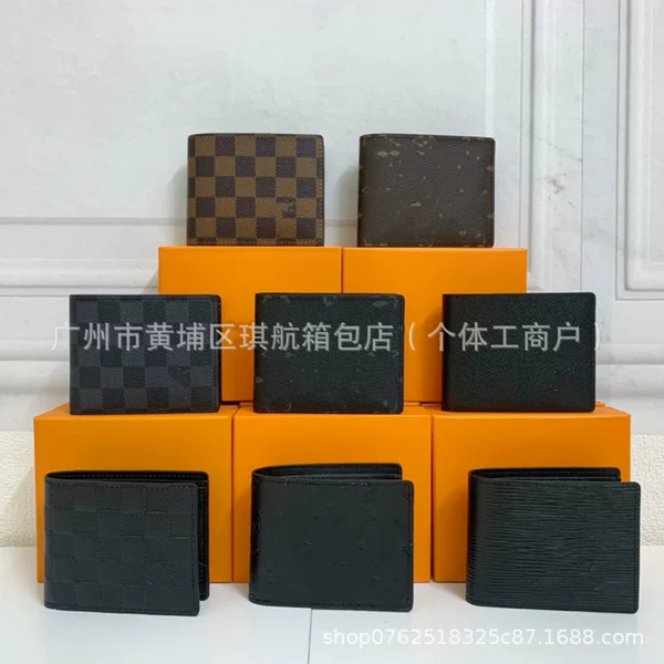 Popular Cross-Border Genuine Leather Men's Short Wallet 80% off Wallet Card Holder Foreign Trade Supply Multi-Card Slot Wallet Coin Purse