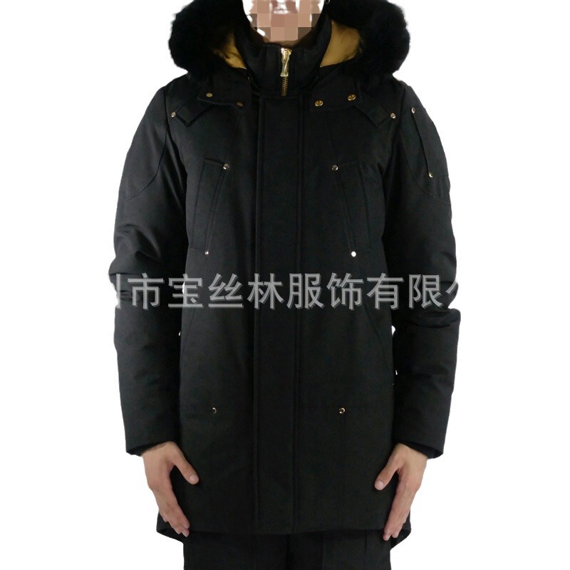 パームムース # メンズ ゴールドバッジ ファー付きフード ロングパーカー|undefined