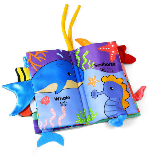 Cloth book early education baby can not tear to pieces but can chew 3D three-dimensional tail 8-month-old baby cognitive animal educational toys 6