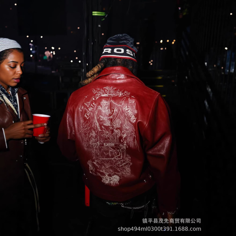 In Stock Erd Melancholy Rich Kid 22Fw Dark Green Imported Lambskin Oil Wax Short Leather Jacket In Stock Erd Melancholy Rich Kid 22Fw Dark Green Imported Lambskin Oil Wax Short Leather Jacket