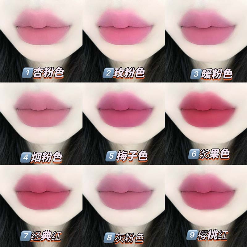Cappuvini vitalidad oso nueve colores polvo labial mate niebla superficie natural tierna maquillaje simple lápiz labial de mujer al por mayor