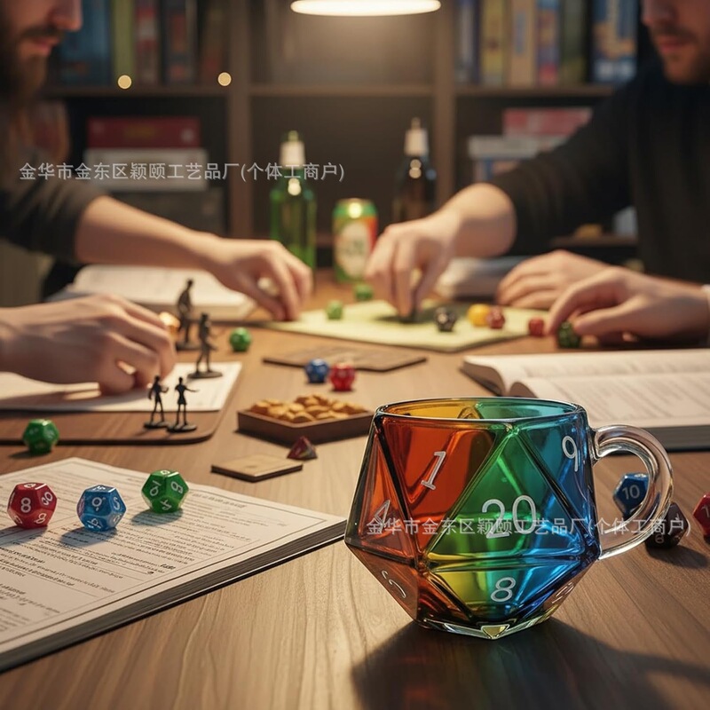 跨境Dungeons & Dragons D20 Dice Mug龙与地下城D20骰子杯马克杯|undefined