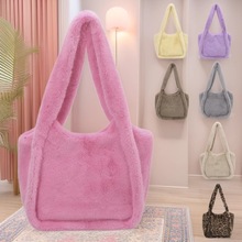 2025秋冬新款时尚复古豹纹包包女高级感毛绒包通勤百搭手提单肩包