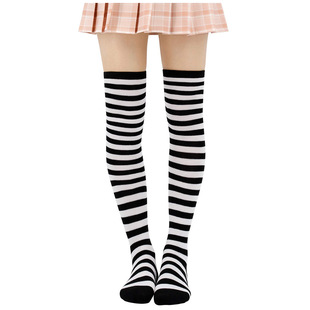 Christmas striped thigh socks stockings over the knee Halloween pantyhose cosplay party socks